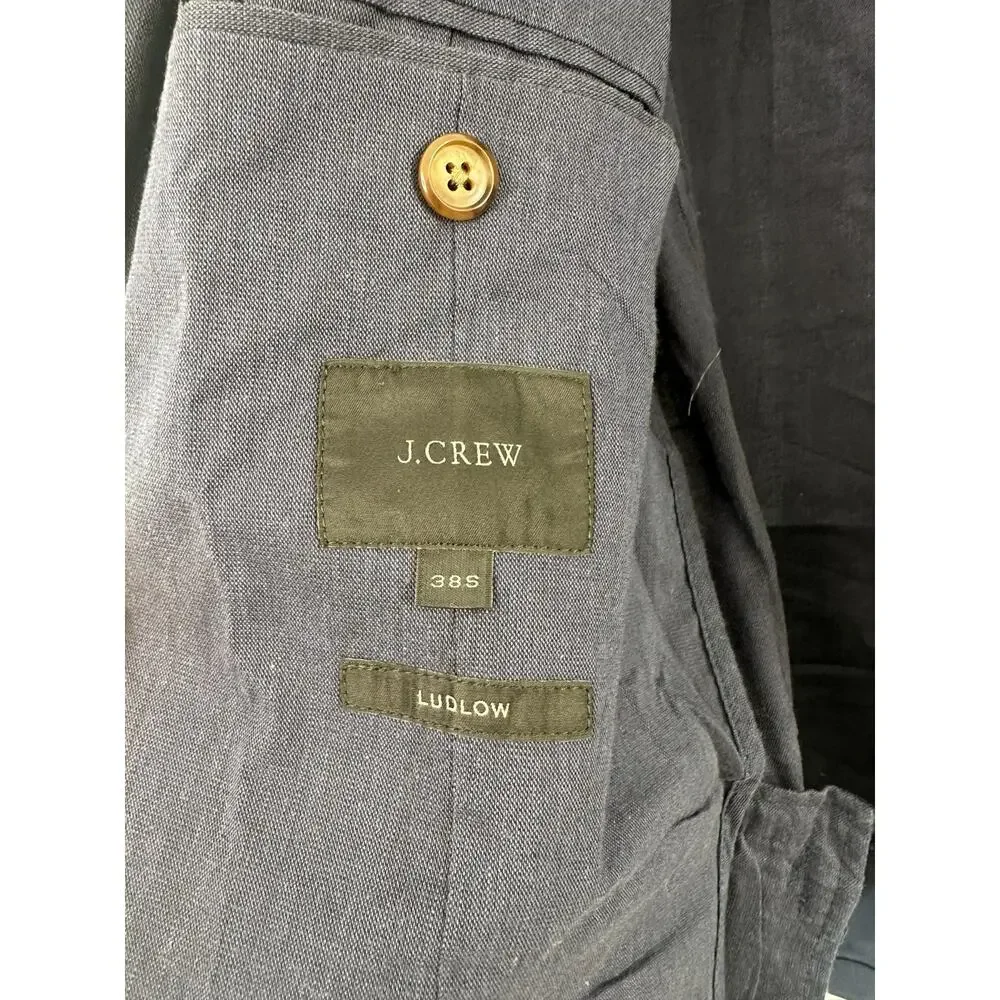 J.Crew Men's Blue Preppy Academia Office Ludlow Slim‎ Fit Suit Jacket Size 38S